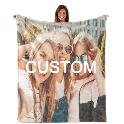 China Anti-pilling Custom Sherpa Throw Fleece quilt Flannel  TV Blanket Wholesale for sale