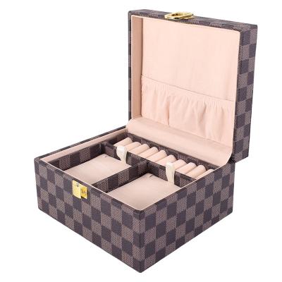 China Handmade Hot Sale Storage Jewelry Case Zipper Leather Travel Portable Jewelry Boxes for sale