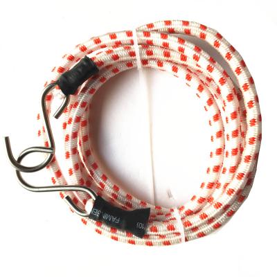 China Multi Purpose Bungee Bag Luggage Rope Motorcycle Rubber With Stainless Steel Hook Polyester Polyethylene Braid Outdoor Packing Bungee Rope for sale