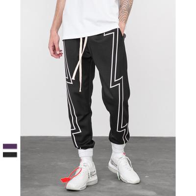 China 2021 high quality men's cotton QUICK DRY polyester streetwear lighting track pants for sale