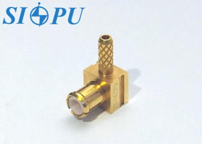 China MCX Male Angled RF Coax Connector For RG 178/U Cable for sale