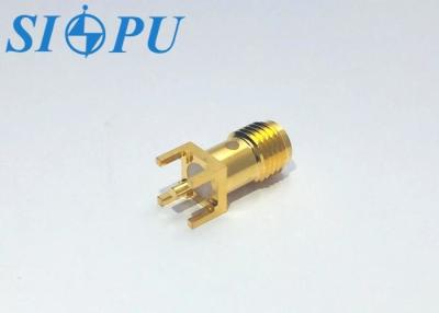 China Plug In PCB Solder RF Coaxial Connector SMA Female for sale