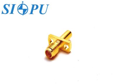 China Microstrip Coaxial Female SSMA RF Connector Flange Mounted for sale