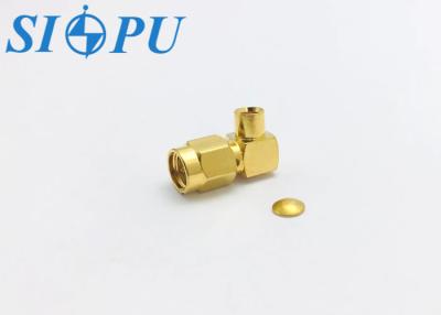 China Right Angle SMA Male RF Coaxial Connector With 086-50 Semi Rigid Cable for sale