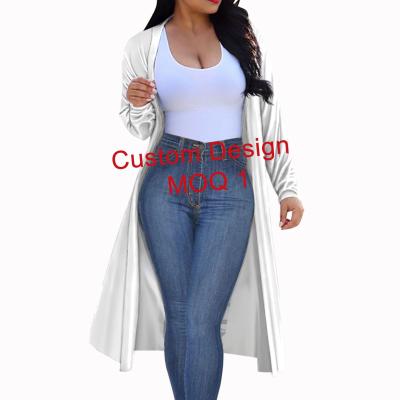 China Custom Made Custom Hawaiian Print Front Cardigans Long Sleeve Woman Open Loose Coat Polynesian Casual Women's Cardigans QUICK DRY for sale