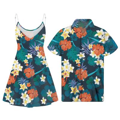 China New hot-selling women's dresses viable with men's shirts, couples dresses, retro printed casual dresses, for sale