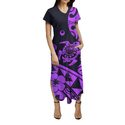 China Polynesian Summer Maxi Dress 2021 Maxi Elegant Women Dresses Beautiful Maxi Dress Ladies Women Designer Hawaii Design Hot Sale Breathable for sale