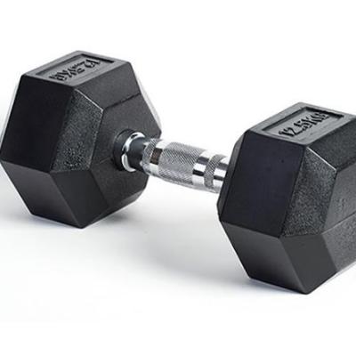 China Musle Exercise Factory Wholesale Fixed Hex Dumbbell Rubber Dumbbell Cheap Hex Dumbbell Set for sale