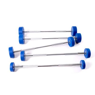 China Bodybuilding High Quality PU Barbell Round Steel Barbell Fix Barbell For Weight Training for sale