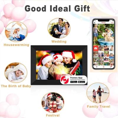 China Wifi 10.1 Inch Wifi Touch Screen Picture Display Smart Art Digital Photo Frame For Family Gift for sale