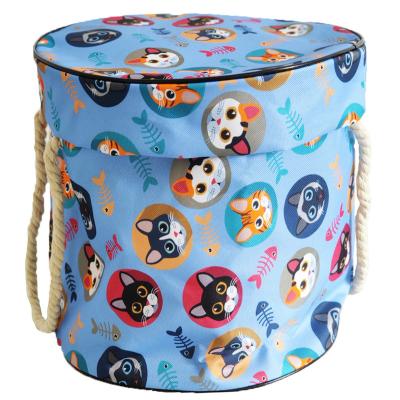 China Washable Quilted And Printed Thick Kids Play Mat And Toy Storage Bag for sale