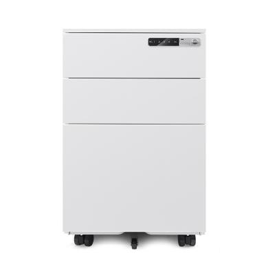 China Minimalist The Factory Sells Convenient And Concise Movable 3 Drawer White Steel Filing Cabinets for sale