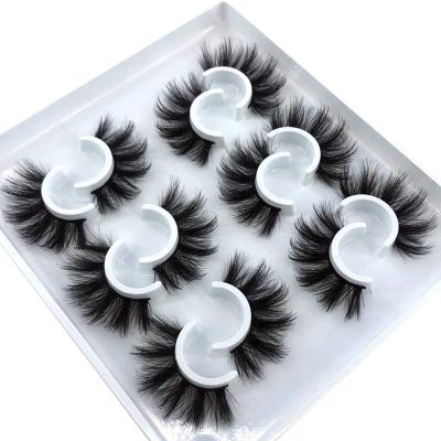 China Long natural eyelash vendor customized 25 fakr 100% mink boxes 3d real false eyelash packaging box with logo strip eyelash for sale