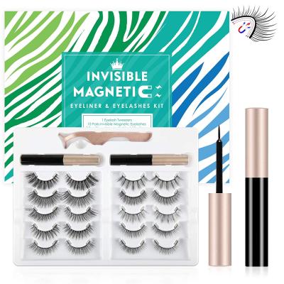 China Factory 11 Magnets Mink Natural Soft Professional Private Label Non-Magnetic Eyelashes for sale