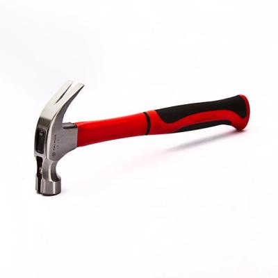 China Nail Hammer Factory DIY Tool Professional Carbon Steel Claw Hammer with Fiberglass Handle Claw Hammer for sale