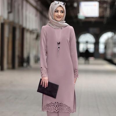 China Casual Modern Women Long Sleeved Abaya Maxi Arabic Islamic Clothing Muslim Women Clothing Muslim Dress Muslim Dress Lace Dress With Hood for sale