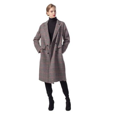 China Women's Plus Size Fashion Long Winter Handmade Coat 2021 Latest 100% Slim Woolen Warm Cross Buttons For Ladies for sale