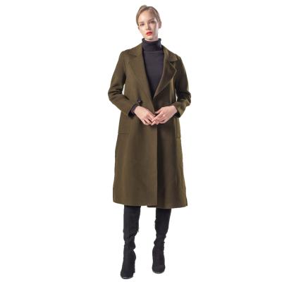 China Autumn winter breathable women outwear solid color classic fashion long woole coat elegant winter coats for lady for sale