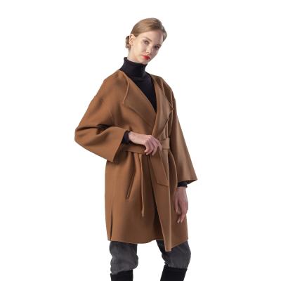 China Women's Winter Warm Casual Daily Wear Double Wool Coat 100% Cashmere Breathable Side Handmade Coat Loose Plus Size Coats For Lady for sale