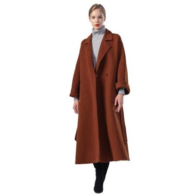 China 2021 Plus Size Long Winter Woolen Coat Ladies Women's Elegant 100% Woolen Trench Jacket Breathable Warm for sale