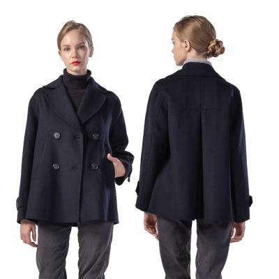 China 100% Female Casual Solid Color Plus Size Ladies Wool Coats Double Face Cashmere Autumn Winter Breathable Handmade Coat Women's Classic Casual 100% Coat for sale