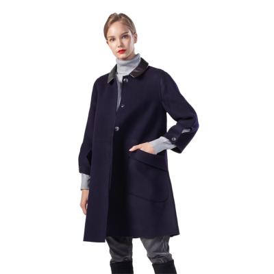 China 2021 Winter Breathable Fashionable High Quality Women Loose Casual Elegant Solid Femme Wool Overcoat Thick Single Breasted Coat for sale