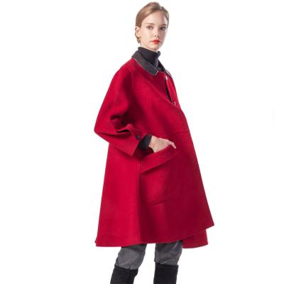 China 2021New Popular Women Breathable Plus Size Red Autumn Winter High Wool Coat Ladies Long Sleeve Classic Jacket for sale