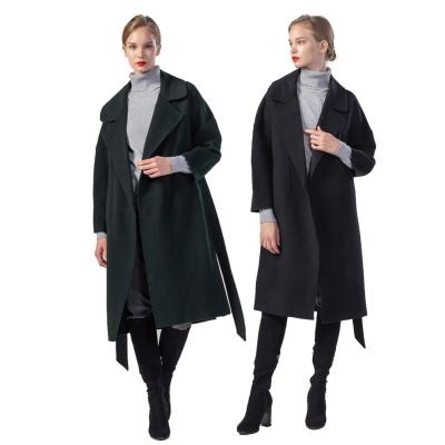 China 2020 New Style Ladies Woolen Overcoat Winter Breathable Handmade 100% Warm Women Double Sided Coat With Belt for sale