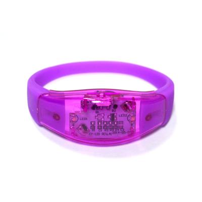 China ABS+Silicone multicolor silicon wristband, Christmas LED wristband, motion activated light wristband for sale