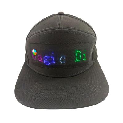 China breathable & Waterproof USB App Charging Control Scrolling Message LED Display Gorras Revive Led Message Cap Led Message Hat for sale