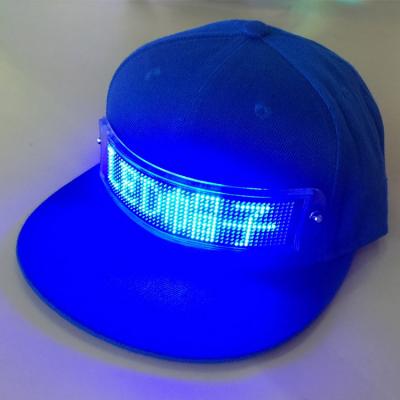 China Led Display Hat APP Hat Cap Club Portable Advertising Glowing Light Party Sports Flashlight Travel Flashlight Baseball Golf Hip Hop Show Hat for sale