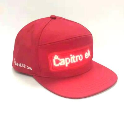 China COMMON Hot Smart Rechargeable App Programmable Digital Led Hats For Women Mens Party Hats With Logo Custom Sports Caps for sale