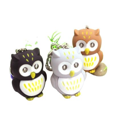 China New Design 3D Multifunctional Animal Sound Key Chain , Owl Keychain for sale