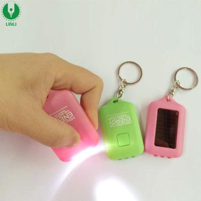 China Promotion/Gift/Emergency/Advertising Customized Plastic Solar Power Charger Flashing Key Chain Light Led Key Chain Solar Torch for sale