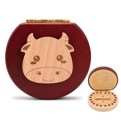 China China New Arrival Two-Layer Color Tooth Fairy Box Wooden Keepsake Box For Kids Baby Opens Lovely Gift for sale