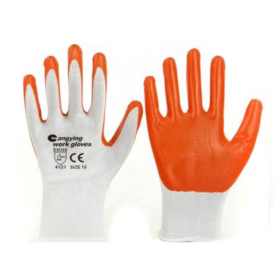 China General Handling Smooth Outdoor Industrial Protection Safety Construction Work Nitrile Palm Gloves for sale