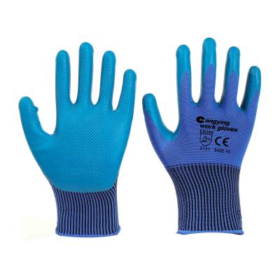 China Hot sale 13g anti-slip china factory latex coated safety work gloves good handle safety mechanic gloves for sale