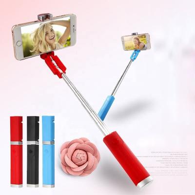 China Wholesale Promotional Red Fold With Selfie Stick Phone Holder Wireless Remote Selfie Stick for sale