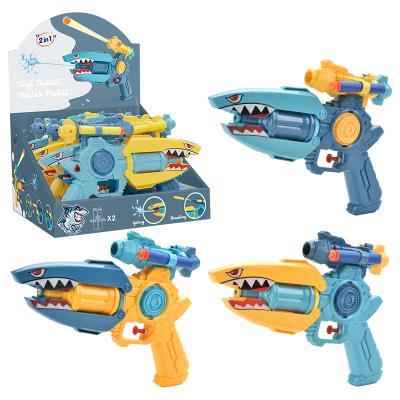 China Toy Kids Summer Outdoor Electronic Toy Eva Soft Bullet Gun 2 in 1 Shark Water Gun for sale