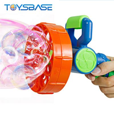 China Summer Outdoor Toy Bubble Gun 3 Color Matching Bubble Fan Wedding Toys, Electric Bubble Toy for sale