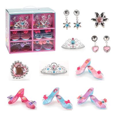 China Plastic Gift Box Pretend Princess Girls Beauty Play Set Fashion Jewelry Toys With Shoes for sale