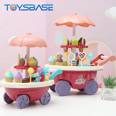 China Plastic Kids Pretend Ice Cream Cart Dessert and Candy Store Preschool Game and Toy for sale