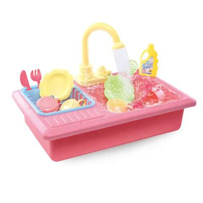 China ABS Plastic Plastic Pretend Electric Dishwasher Kids Home Kitchen Sink Toy for sale