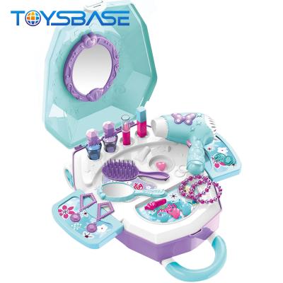 China Pretend Play DIY Beauty Game Trolley Case Make Up Set Children Play 73x37x63cm for sale