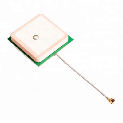 China Car Navigation 25*25 GPS Active Internal Ceramic Patch Antenna With RG174 Cable for sale