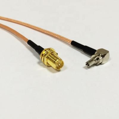 China Brass RG316 Cable Right Angle CRC9 Male To SMA Female Pigtail Cable for sale