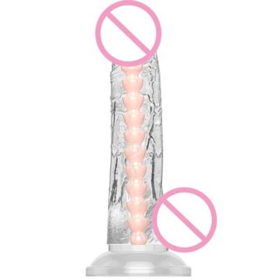 China Real Touch Feeling crystal penis with keel can be bent at will adult female silicone sex toy with dildo for sale