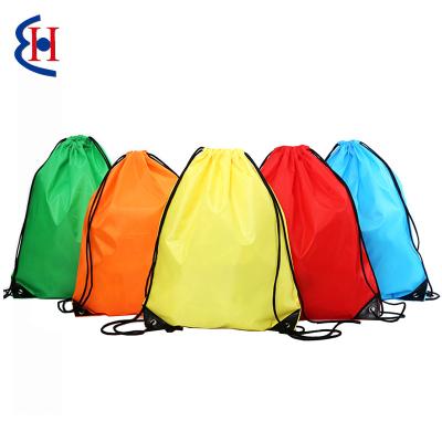 China Ladies Reusable Nylon Shoes Bags Polyester Custom Logo Promotional Bags Drawstring Silk String Bags for sale