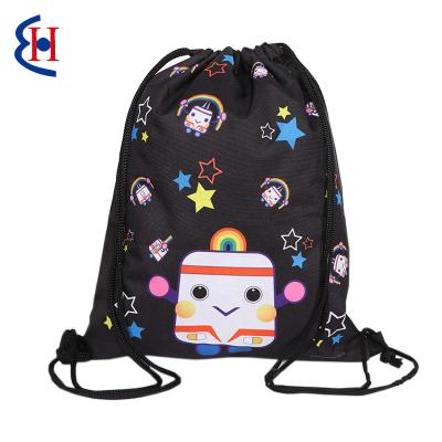 China With USB logo reusable and waterproof custom portable polyester logo private drawstring bag nylon backpack for sale