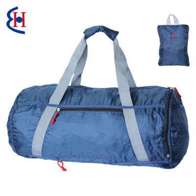 China Ripstop Portable Collapsible Polyester Gym Travel Duffel Bag Zipper Waterproof Women Travel Bag for sale